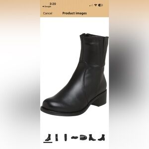 LA CANADIENNE perla black leather midi boot size 8
